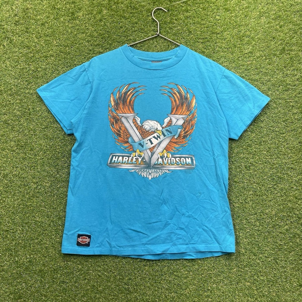 Harley Davidson 3D Emblem Shirt Mens Large 50 Years Bike Week Single Stitch 1990